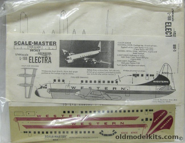 J&L 1/144 Lockhhed L188 Electra - Western Air Lines - Bagged plastic model kit